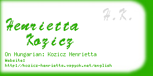 henrietta kozicz business card